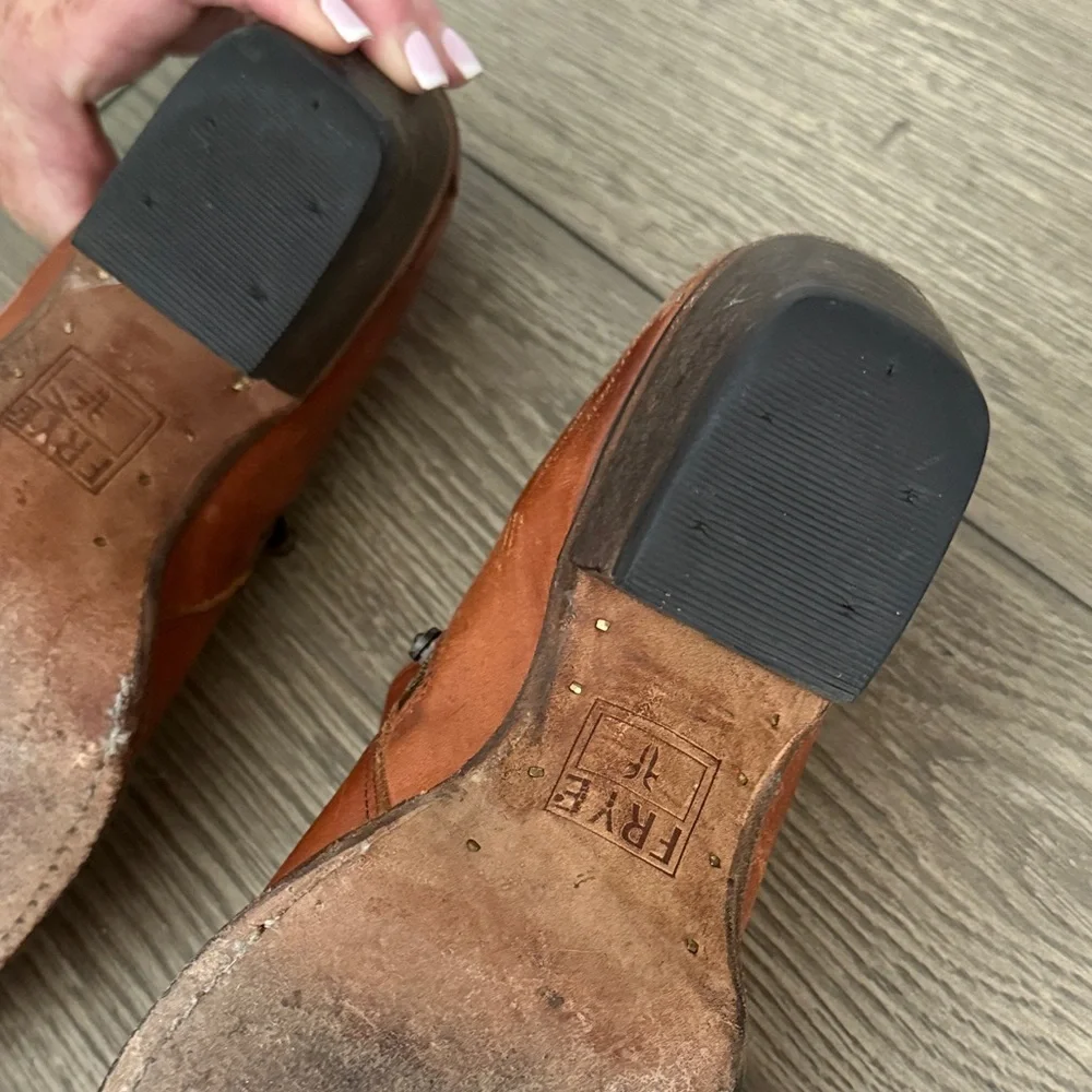 Frye Brown Leather Ankle Booties - Picture 2 of 3